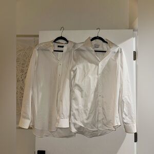 Bundle deal 2 white long sleeve mens button ups